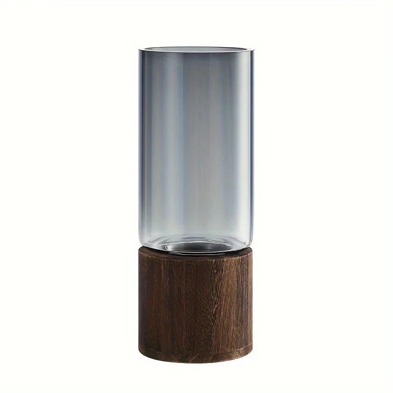 ZENVORA® Holz-Glas-Vase – Elegante Tischdekoration