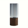 ZENVORA® Holz-Glas-Vase – Elegante Tischdekoration