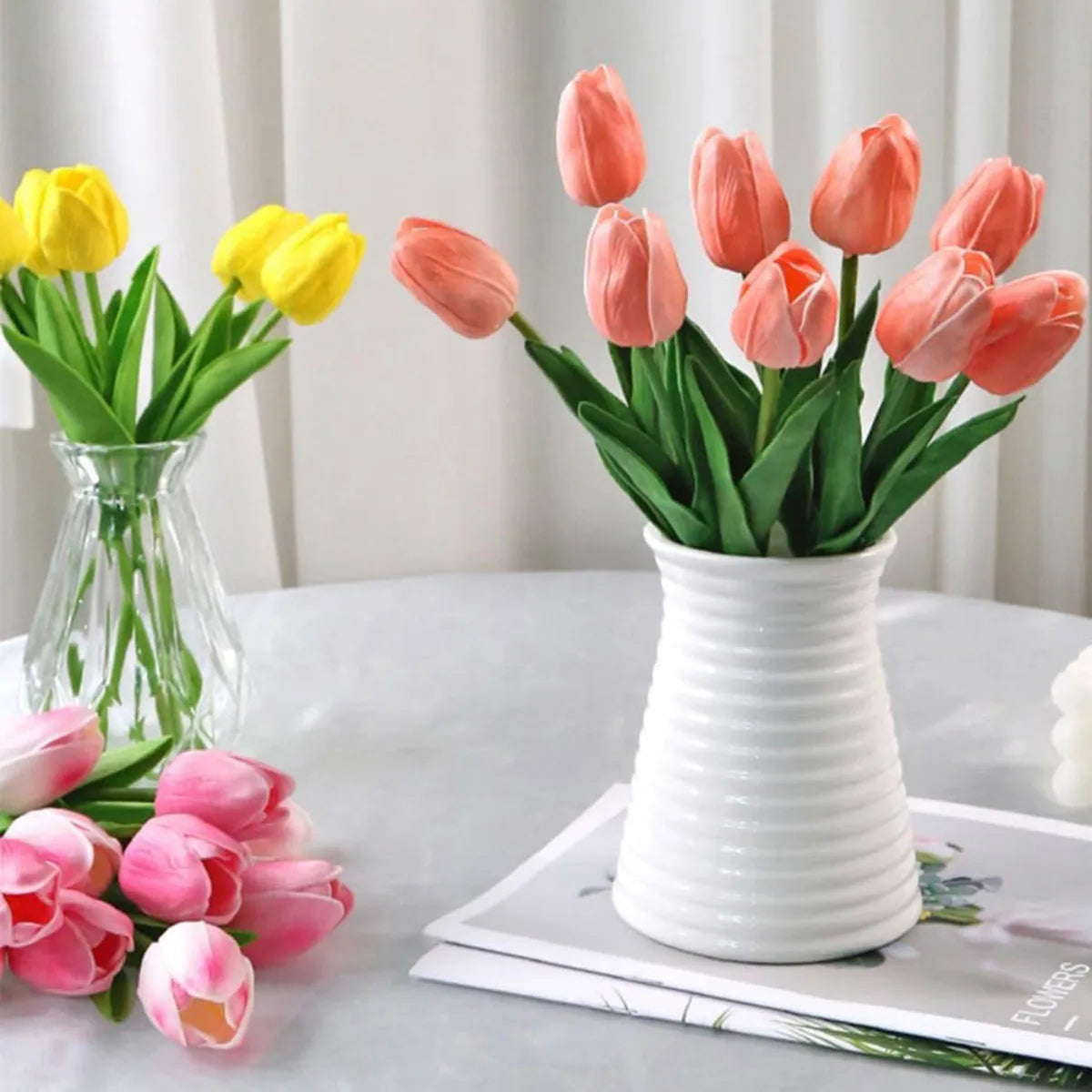 ZENVORA® Realistische Kunsttulpen – Elegante Blumen-Deko